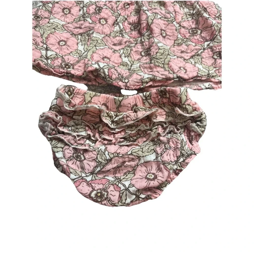 Rabbit And Bear Floral Two Piece Baby Girl Outfit Size 3-6 Months